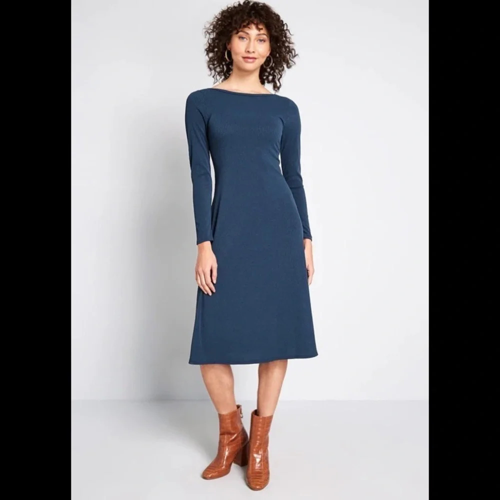MODCLOTH Sweet Simplicity Long Sleeve Midi Dress, Size Small and Plus (4X), NWT - Picture 1 of 9